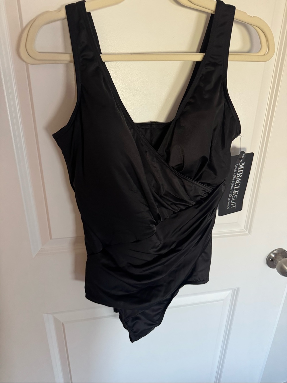 Miraclesuit V-Neck Oceanus One-Piece Swimsuit in solid black Plus size 22W